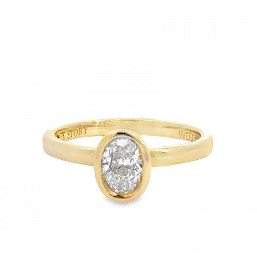 Oval Bezel Set Engagement Ring