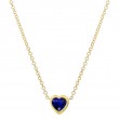 Bezel Set Heart Sapphire Necklace