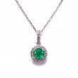 Round Emerald & Diamond Pendant