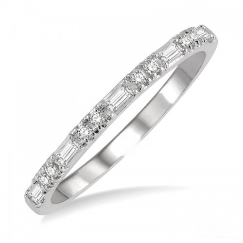 Stackable Round & Baguette Diamond Fashion Ring