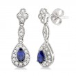 Pear Sapphire & Diamond Drop Earrings