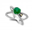 Samuel B.  Emerald Birthstone X Design Ring