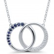 Sapphire & Diamond Interlocking Circle Pendant