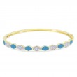 Inlaid Turquoise & Diamond Bangle Bracelet