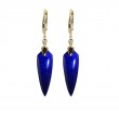 Shield Shape Lapis Earrings With Diamond Accent by Olivia B