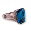 Estate Blue Topaz & Diamond Ring
