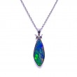 Opal and Diamond Pendant Necklace