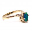 Doublet Opal & Diamond Ring