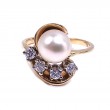 Estate Pearl & Diamond Ring