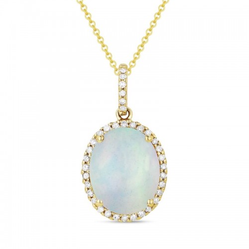 Opal & Diamond Pendant