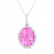Created Pink Sapphire & Diamond Pendant
