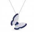 Sapphire and Diamond Butterfly Pendant