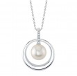 Diamond & Cultured Pearl Circle Necklace