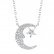 Diamond Moon and Star Necklace