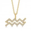 Aquarius Zodiac Diamond Necklace