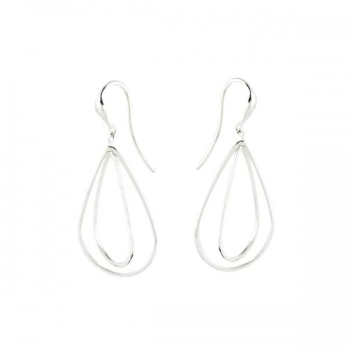 Small Pear Wires Sterling Silver Earrings