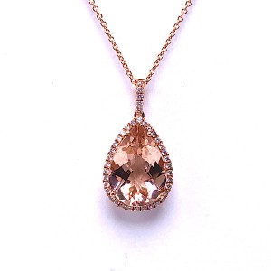 Morganite & Diamond Pendant