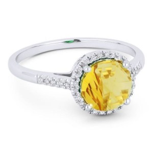 Ladies Citrine & Diamond Ring