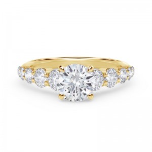 Forevermark Iconâ„¢ Setting Round Engagement Ring with Graduated Diamond Band