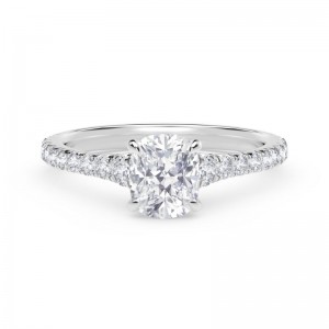 De Beers Forevermark Icon™ Setting Cushion Engagement Ring with Diamond Band