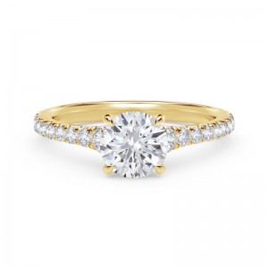 Forevermark Iconâ„¢ Setting Round Engagement Ring with Diamond Band