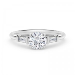 Forevermark Accentâ„¢ Engagement Ring with Tapered Baguette Sides