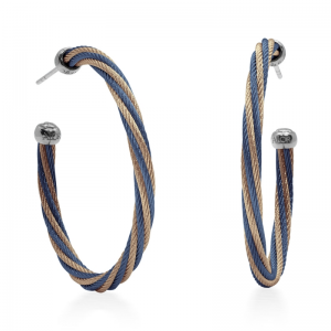Alor Blueberry & Carnation Twisted Cable 1.5 Hoop Earrings