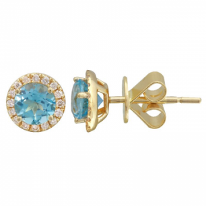 Blue Topaz & Diamond Earrings