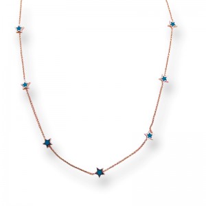 Star Blue Enamel Necklace