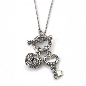 Sterling Silver Key Lock Necklace