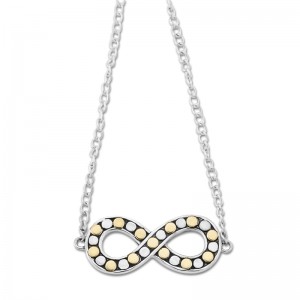 Sterling Silver Beaded Infinity Necklace by Samuel B.