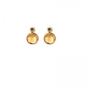 Round Citrine Earrings by Olivia B