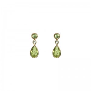 Pear & Round Peridot Earrings by Olivia B