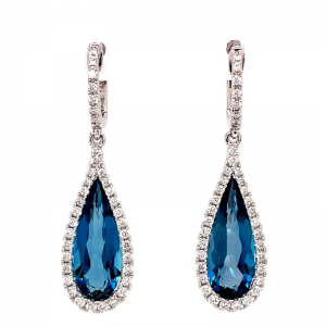 London Topaz & Diamond Earrings