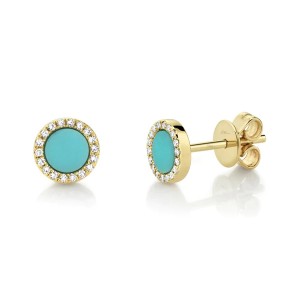 Comp. Turquoise and Diamond Earrings