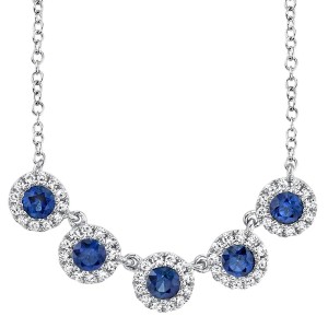 Sapphire/Dia Round Necklace