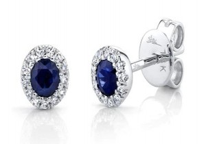 Sapphire/Diamond Stud Earrings