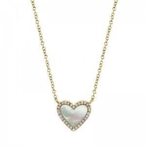 Mother of Pearl  Heart Necklace