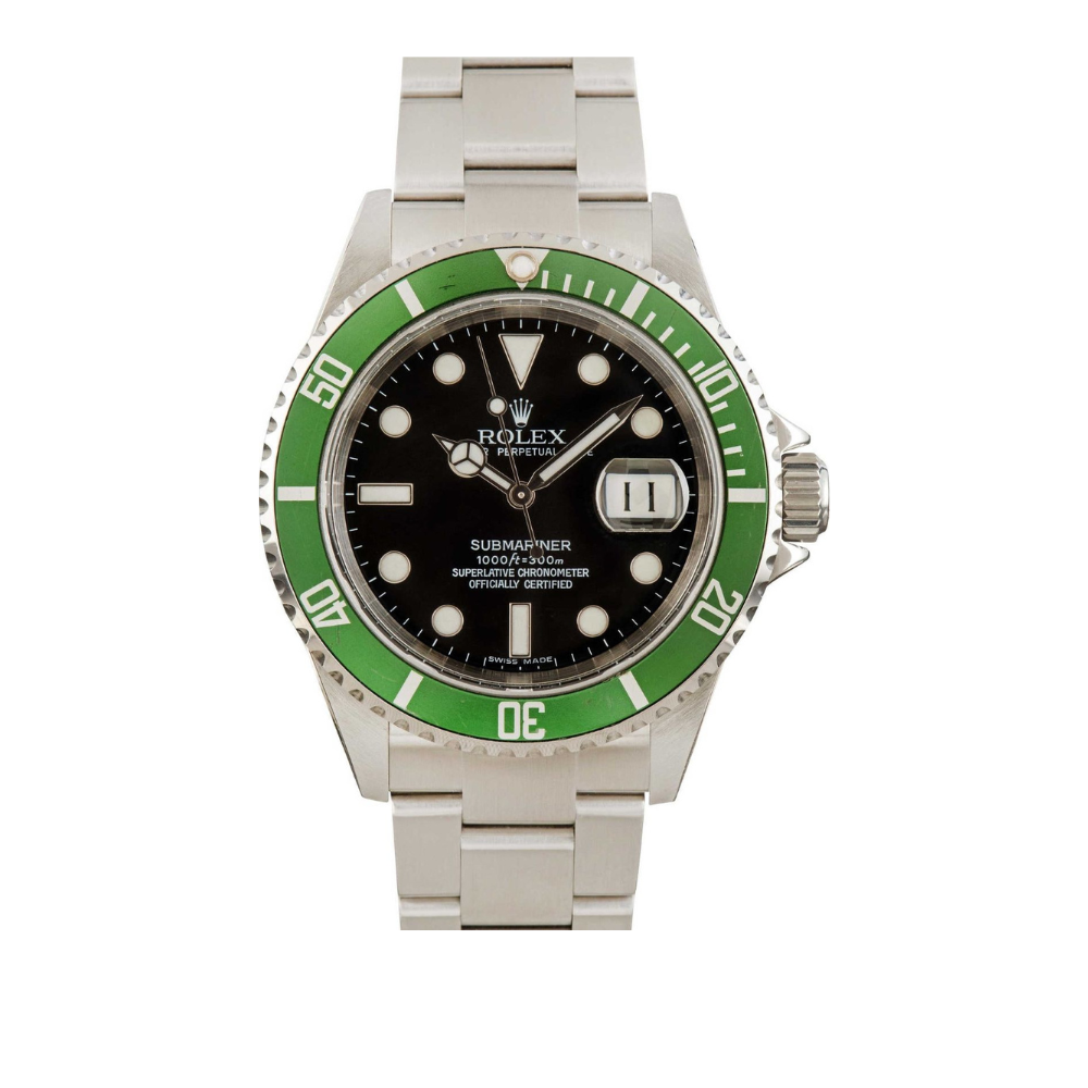 Pre-Owned 40MM Rolex Submariner Green Bezel