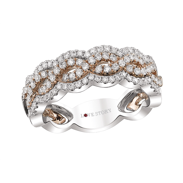 Braided Diamond Wedding Band