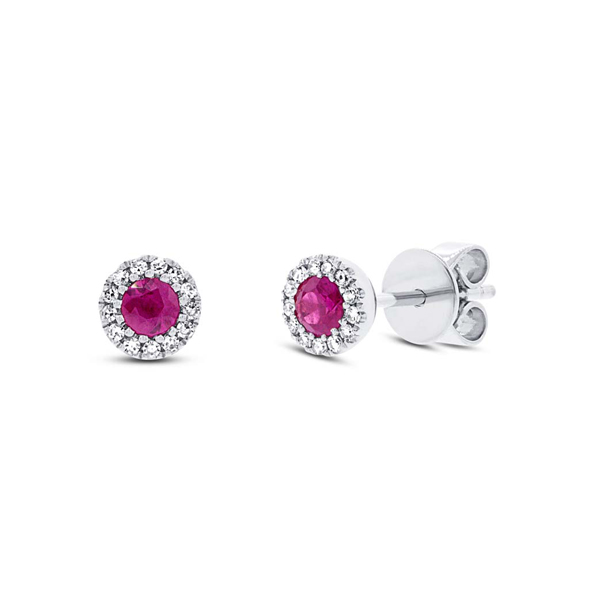 Ruby Halo Earrings