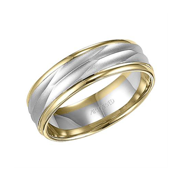 Men's Gold Engraved Wedding Band