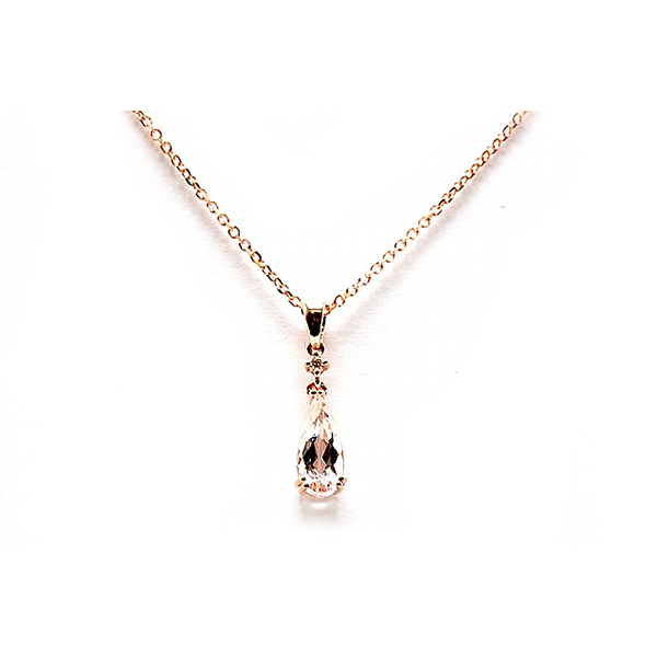 Morganite & Diamond Pendant