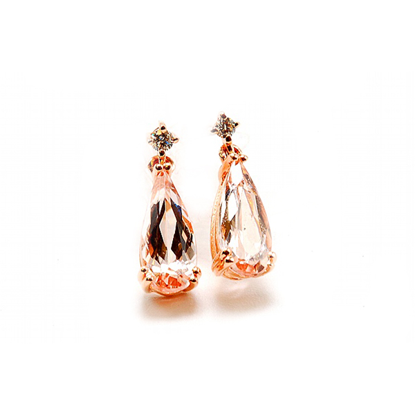 Morganite & Diamond Earrings