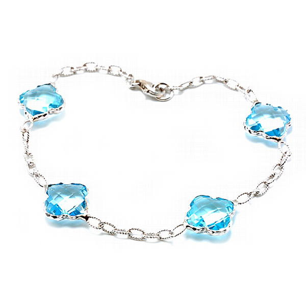 Blue topaz sterling silver bracelet outlet