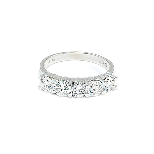 Diamond Shared Prong 5 Stone Wedding Band