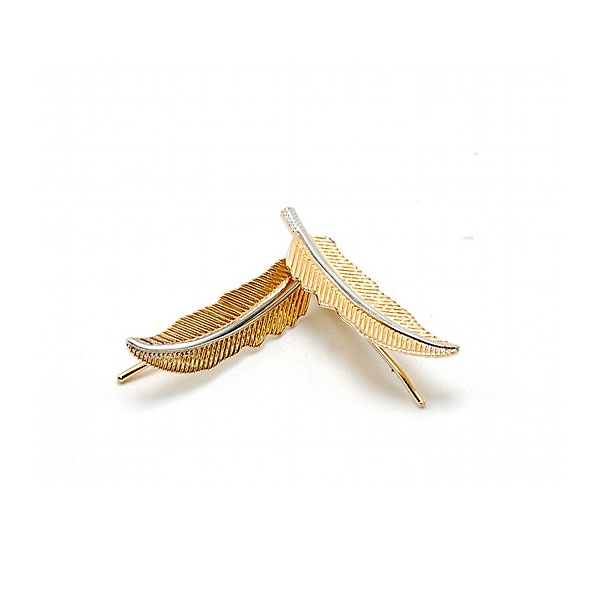 Gold Feather Earrings