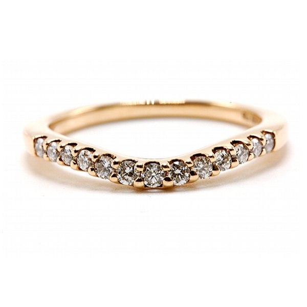 Curved Diamond Wedding Band