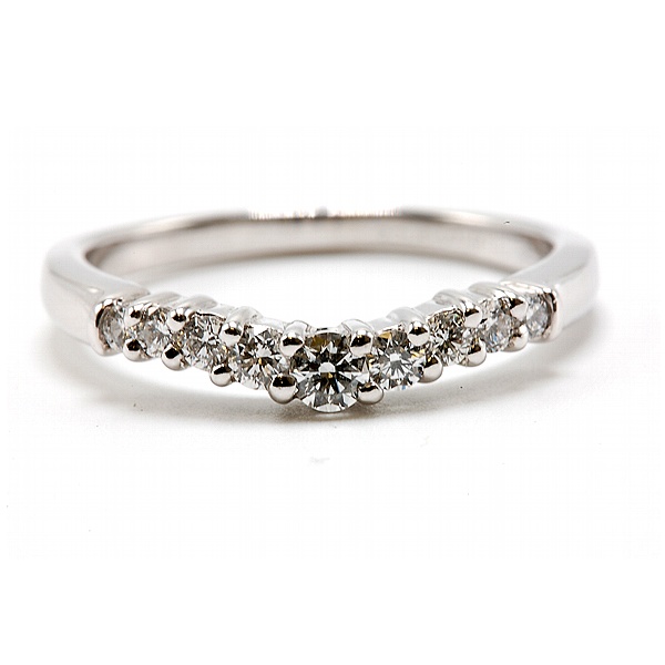 Curved Diamond Wedding Band