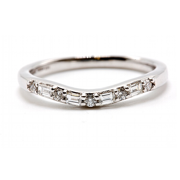 Curved Diamond Wedding Band